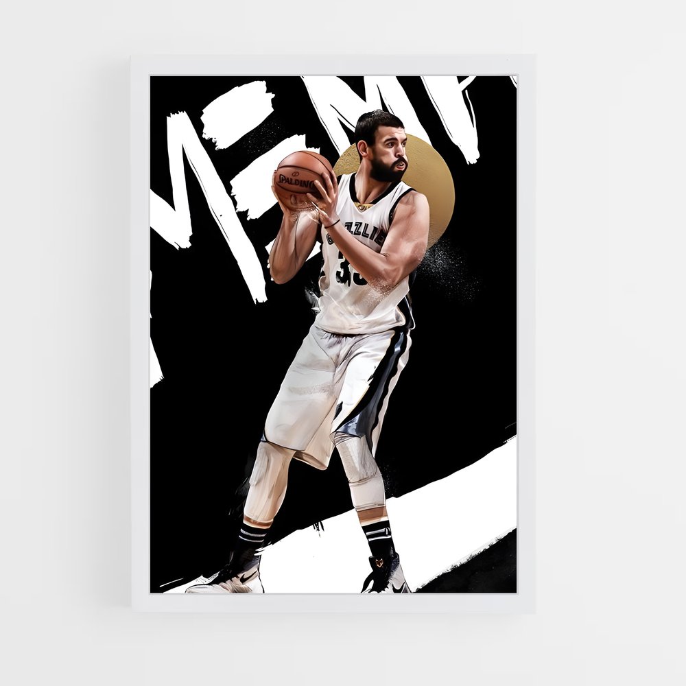 Poster Marc en Action – affiche Basketball (vue 3)